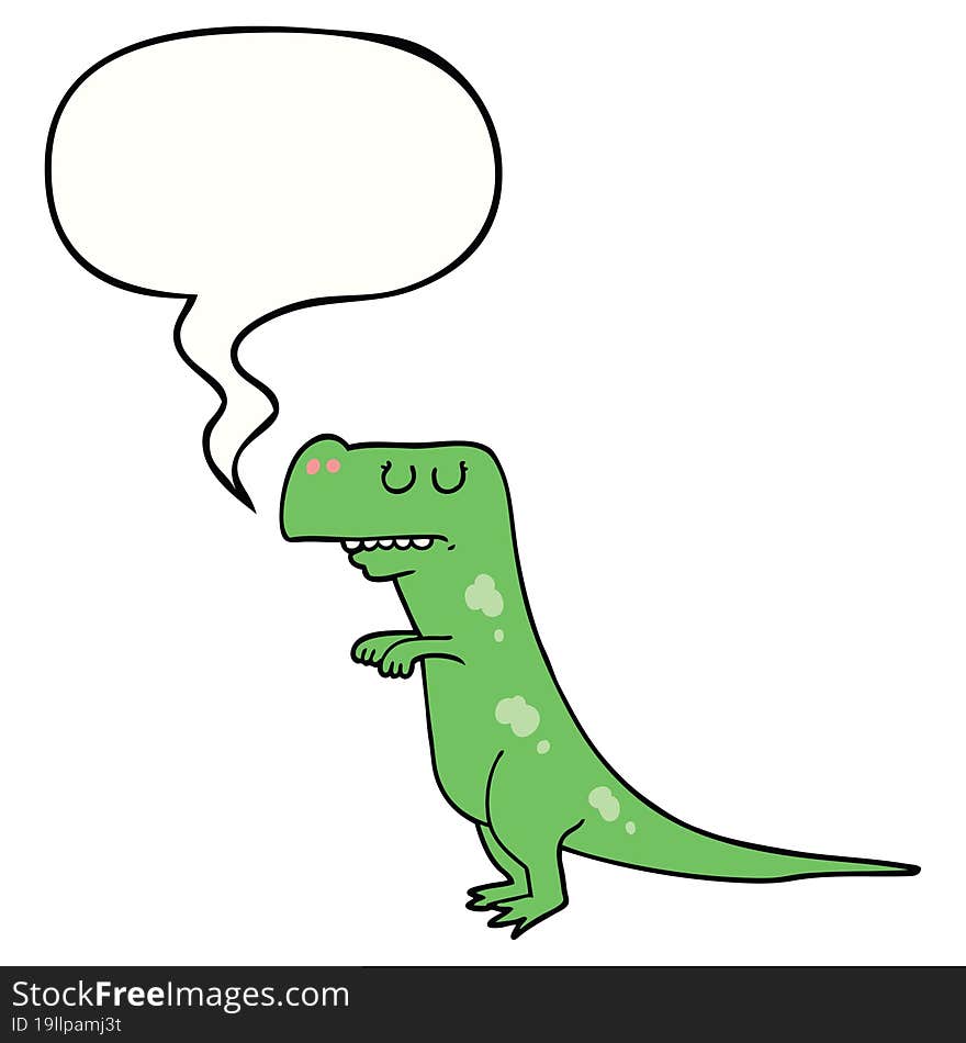 cartoon dinosaur and speech bubble