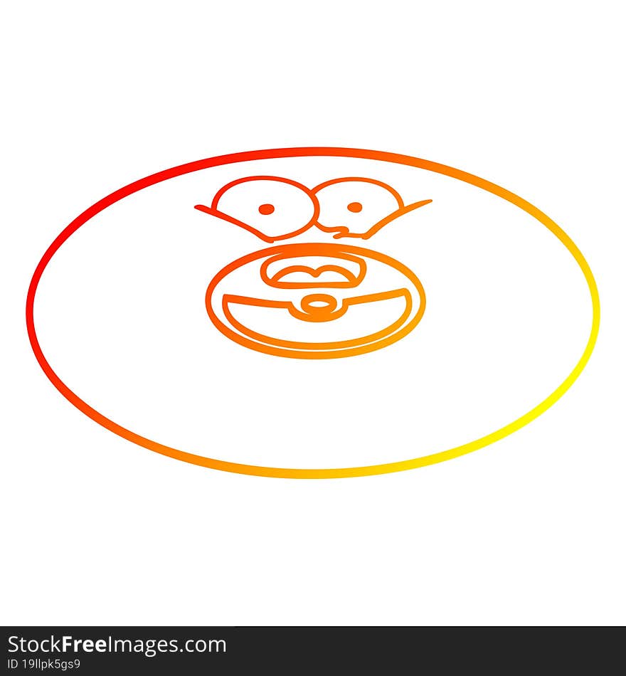 Warm Gradient Line Drawing Cartoon Old Vinyl Record