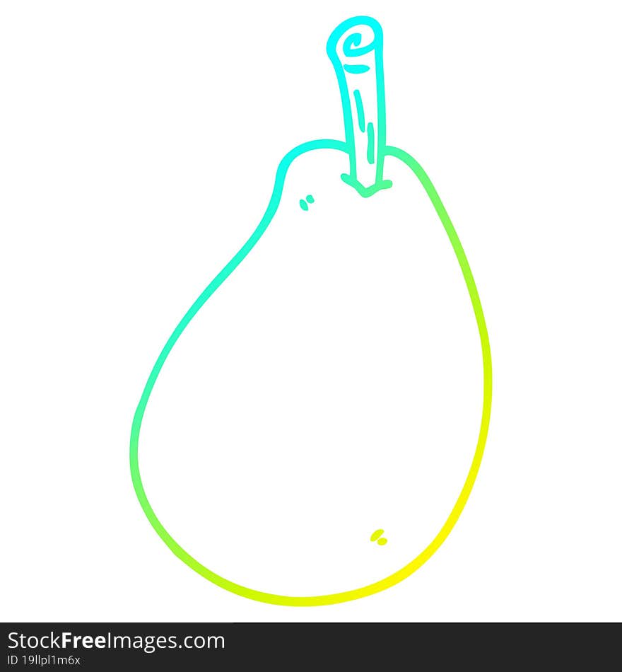 cold gradient line drawing cartoon fresh pear