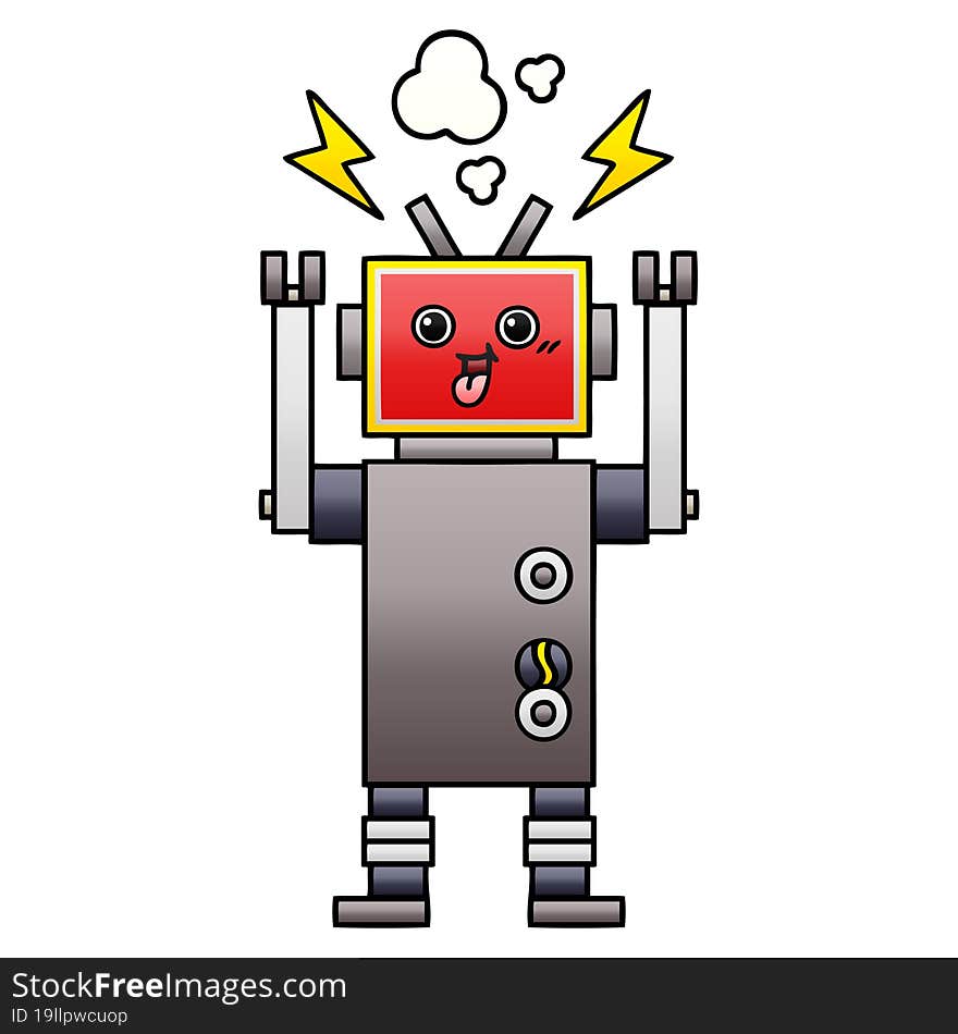 Gradient Shaded Cartoon Robot