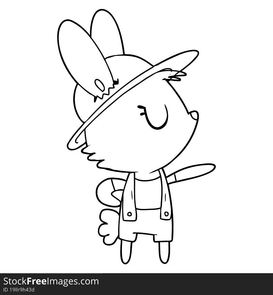 cartoon rabbit construction worker. cartoon rabbit construction worker