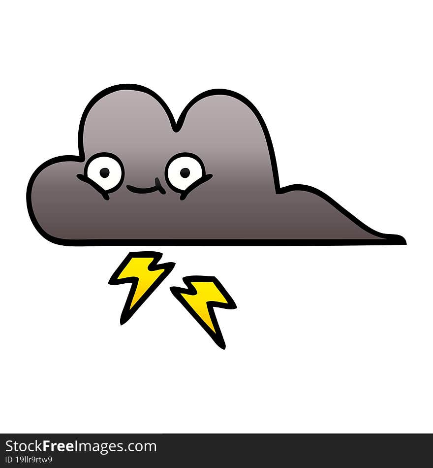 gradient shaded cartoon of a storm cloud