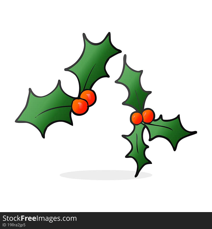 Cartoon Christmas Holly