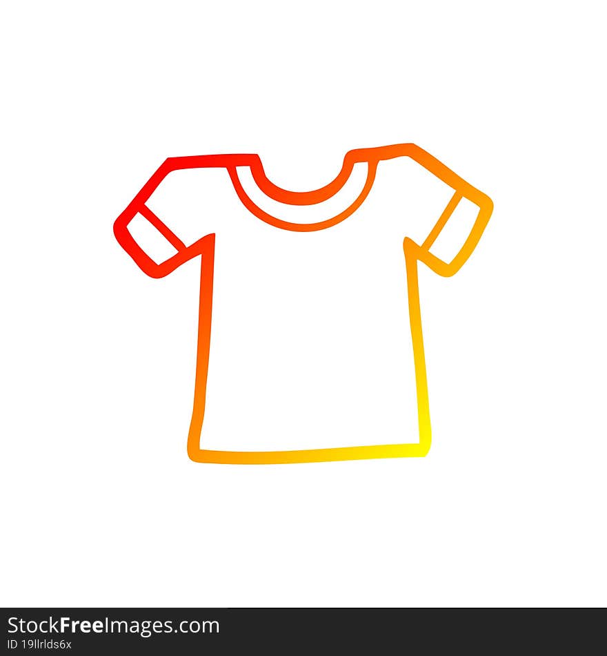 warm gradient line drawing cartoon tee shirt