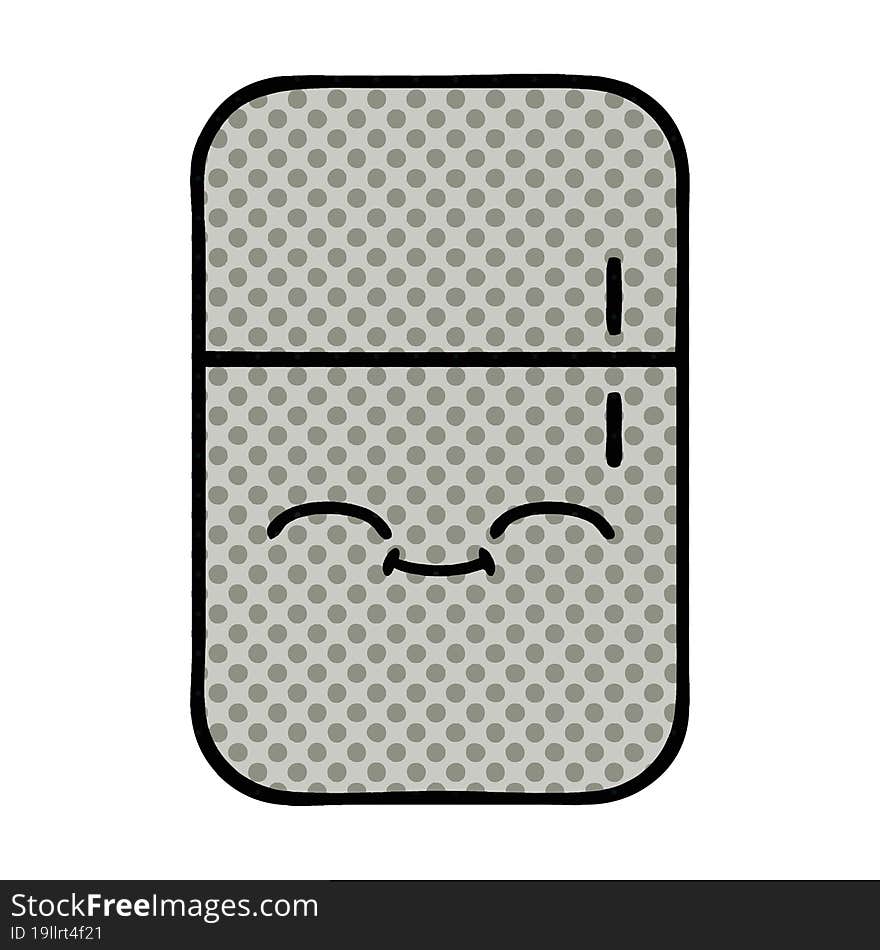 comic book style cartoon of a fridge freezer