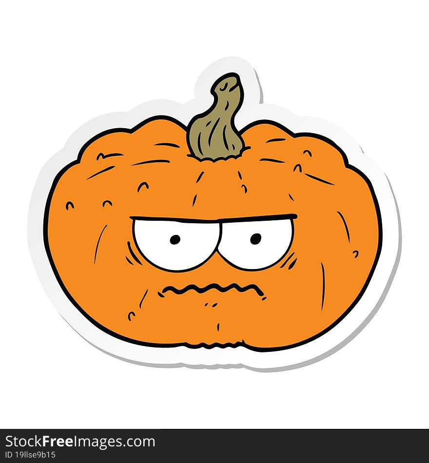 sticker of a cartoon pumpkin