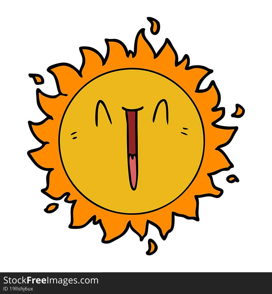 happy cartoon sun. happy cartoon sun