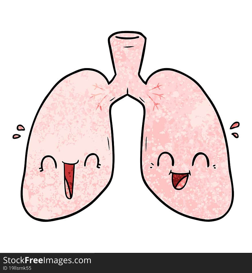 cartoon happy lungs. cartoon happy lungs