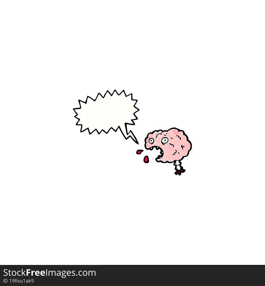 Cartoon Brain With Speech Bubble