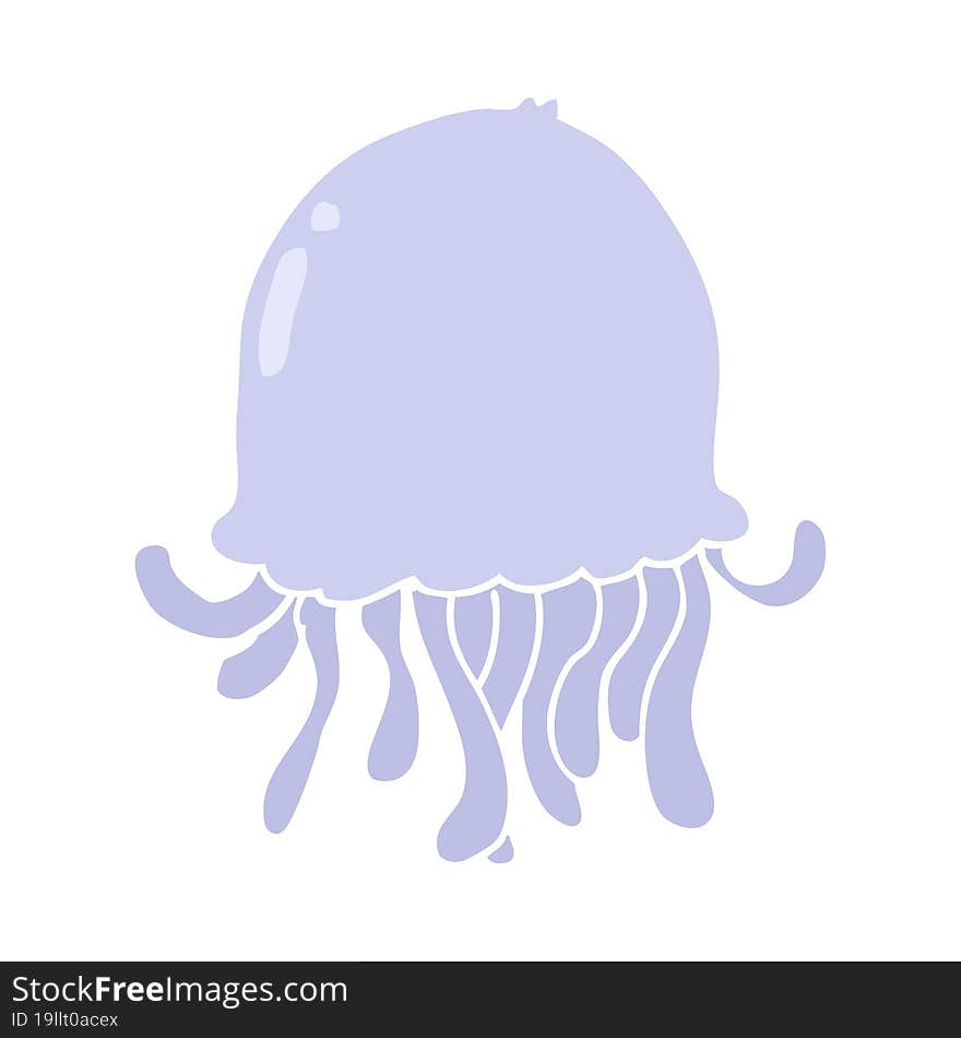 flat color style cartoon jellyfish