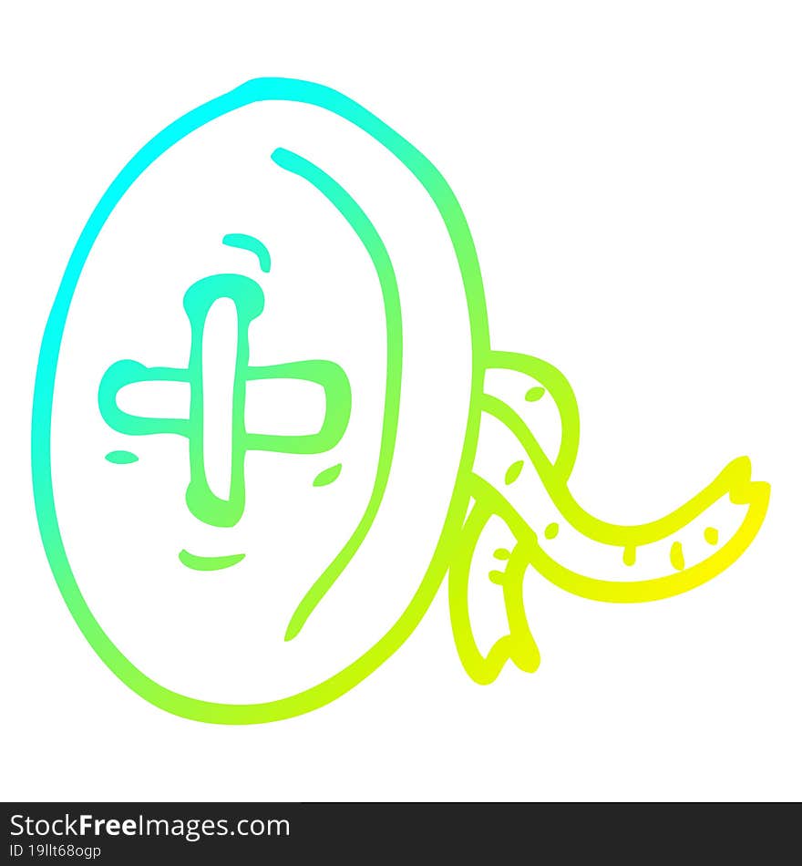 cold gradient line drawing cartoon button