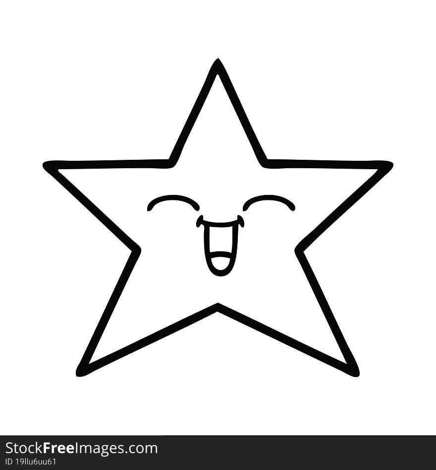 line drawing cartoon star fish