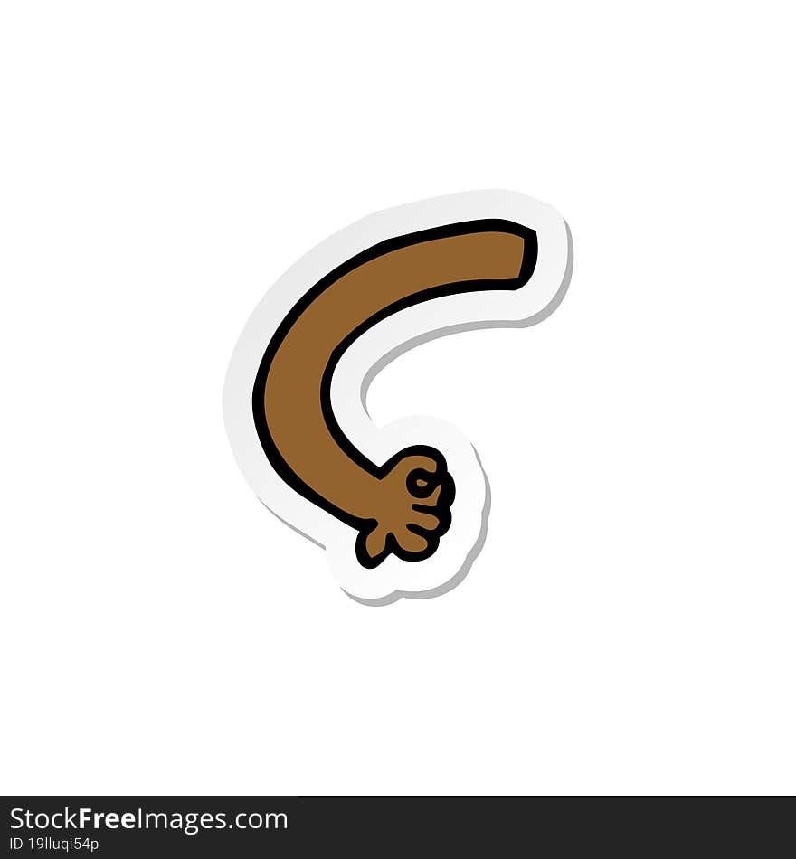 Sticker Of A Cartoon Arm