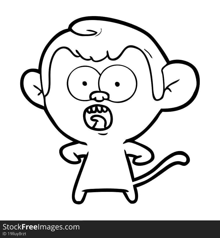 cartoon shocked monkey. cartoon shocked monkey