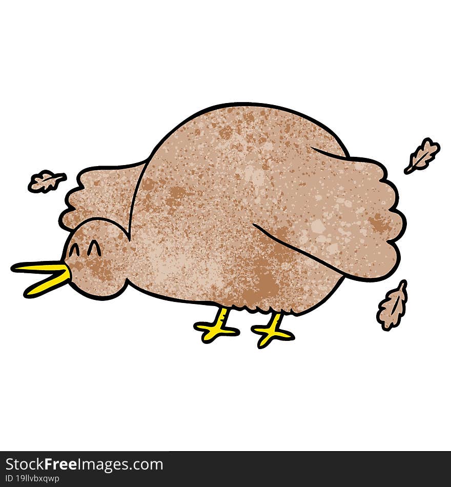 cartoon kiwi bird flapping wings. cartoon kiwi bird flapping wings