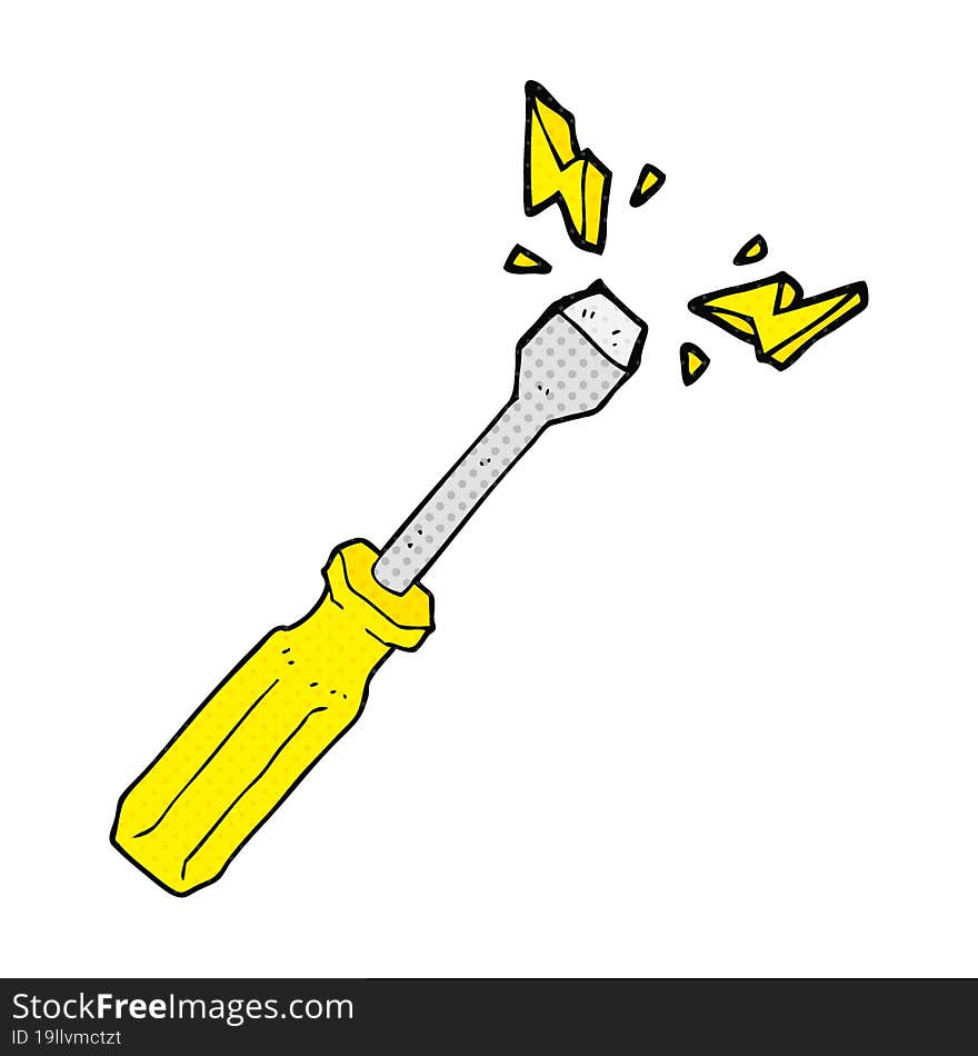 comic book style cartoon screwdriver