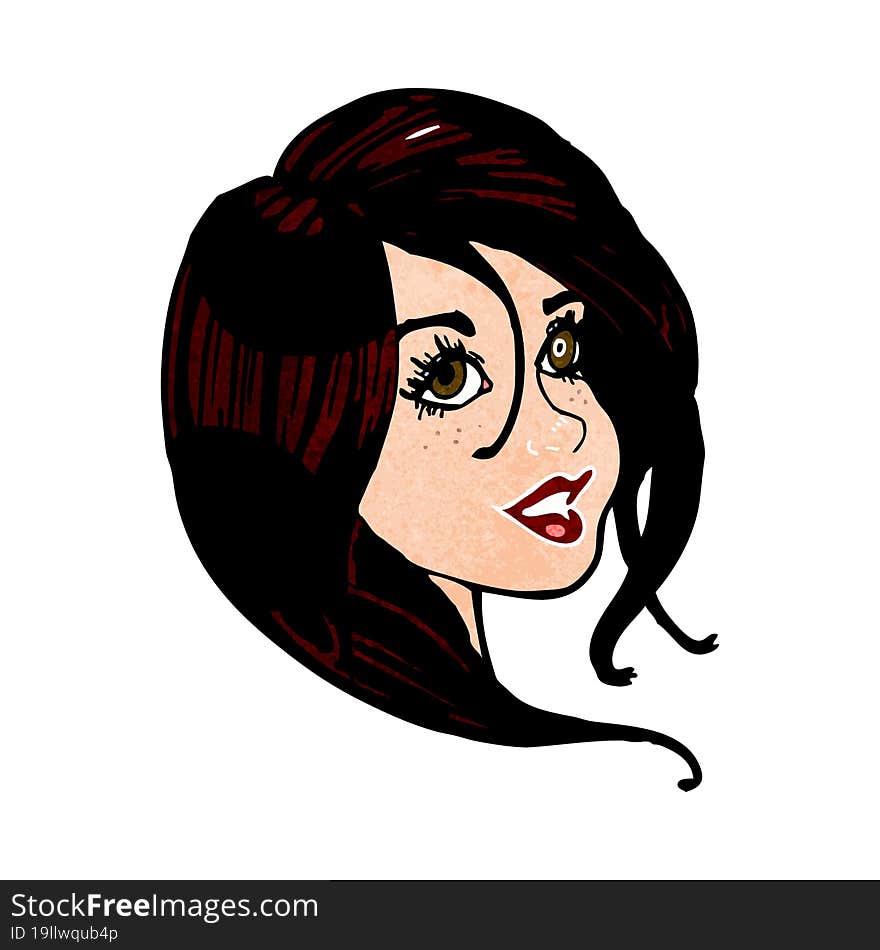 cartoon pretty female face