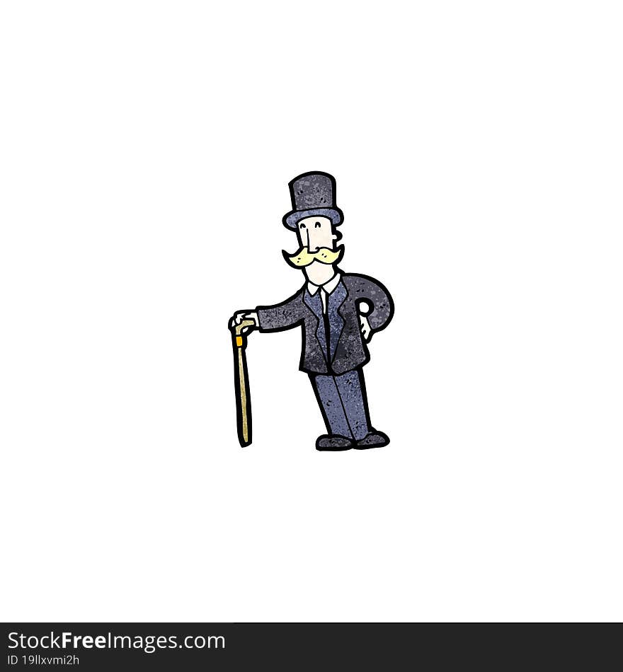 cartoon victorian man