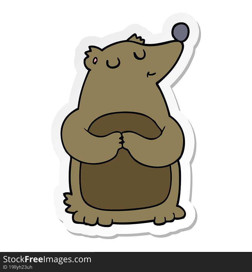 sticker of a cartoon bear