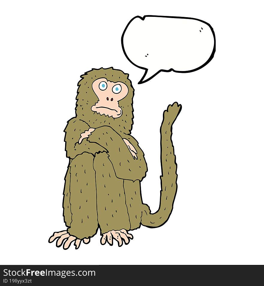 cartoon monkey with speech bubble