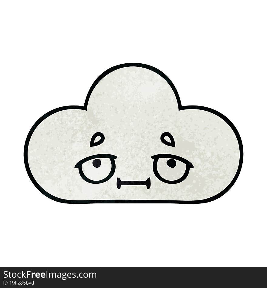 retro grunge texture cartoon white cloud