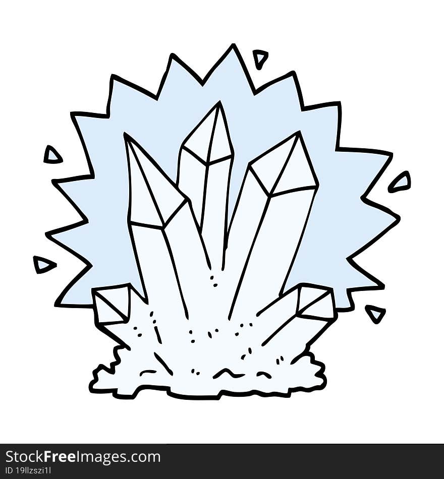 hand drawn doodle style cartoon natural crystals