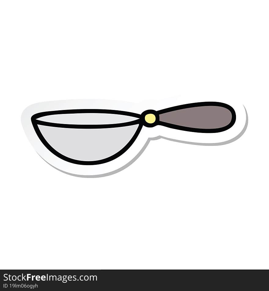 Sticker Of A Cute Cartoon Measuring Spoon