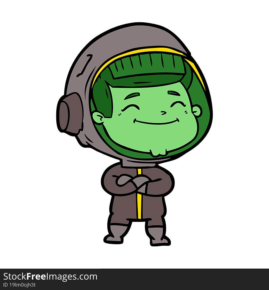 happy cartoon astronaut. happy cartoon astronaut