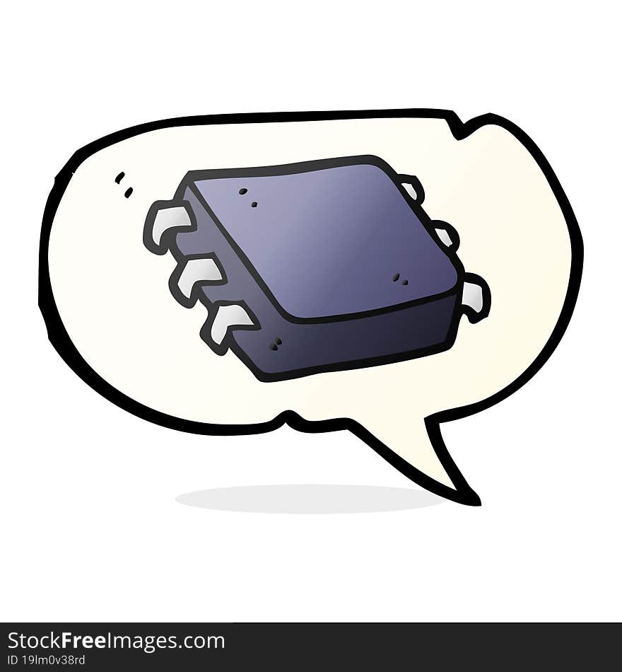 Speech Bubble Cartoon Computer Chip