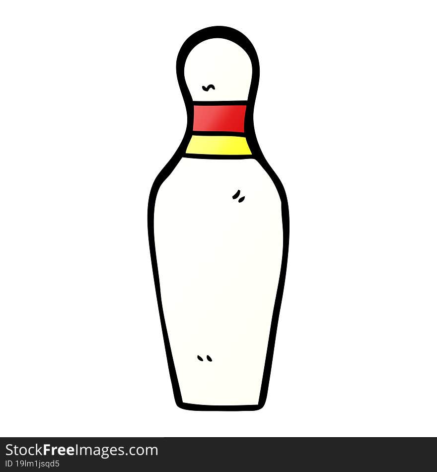 cartoon doodle bowling pin