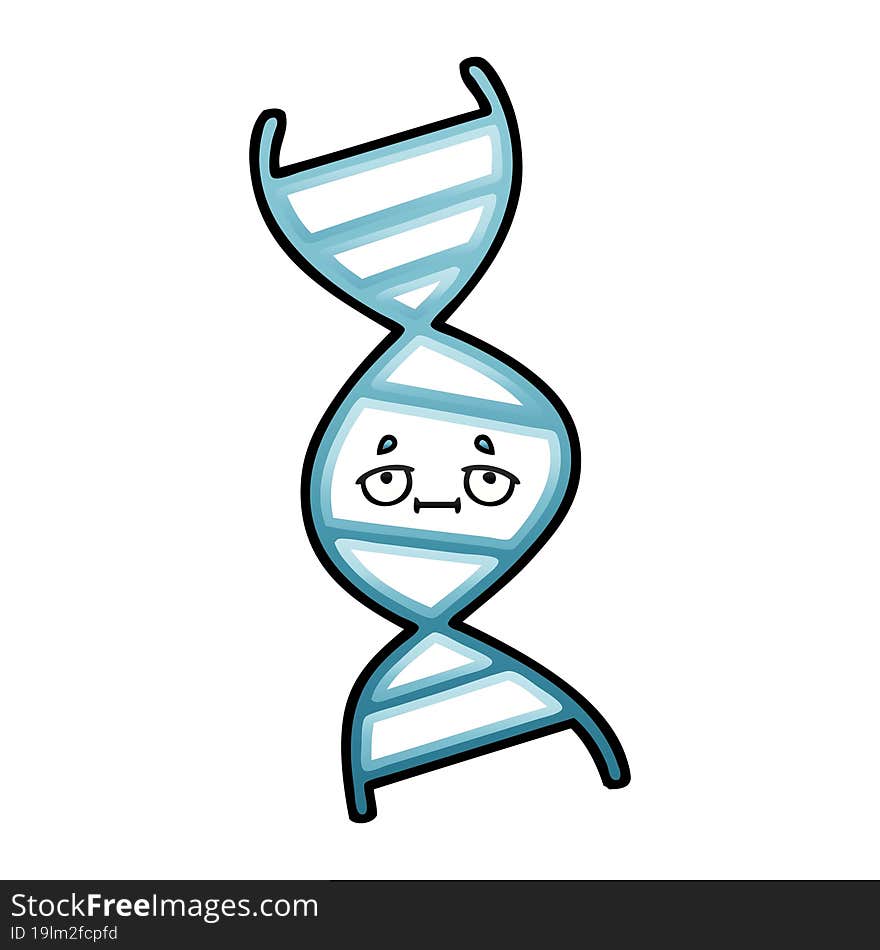 gradient shaded cartoon of a DNA strand