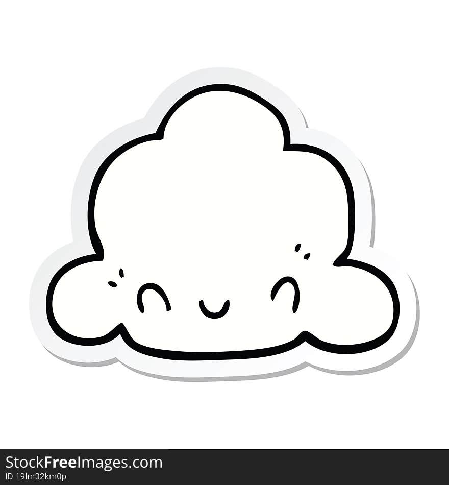 sticker of a cartoon cloud