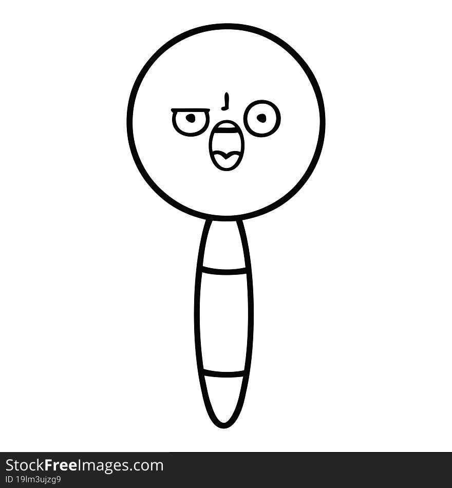 line drawing cartoon magnifying glass