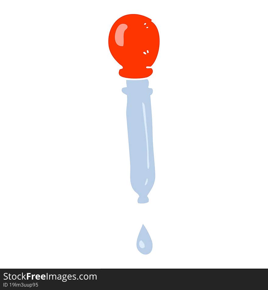 flat color illustration of a cartoon water dropper