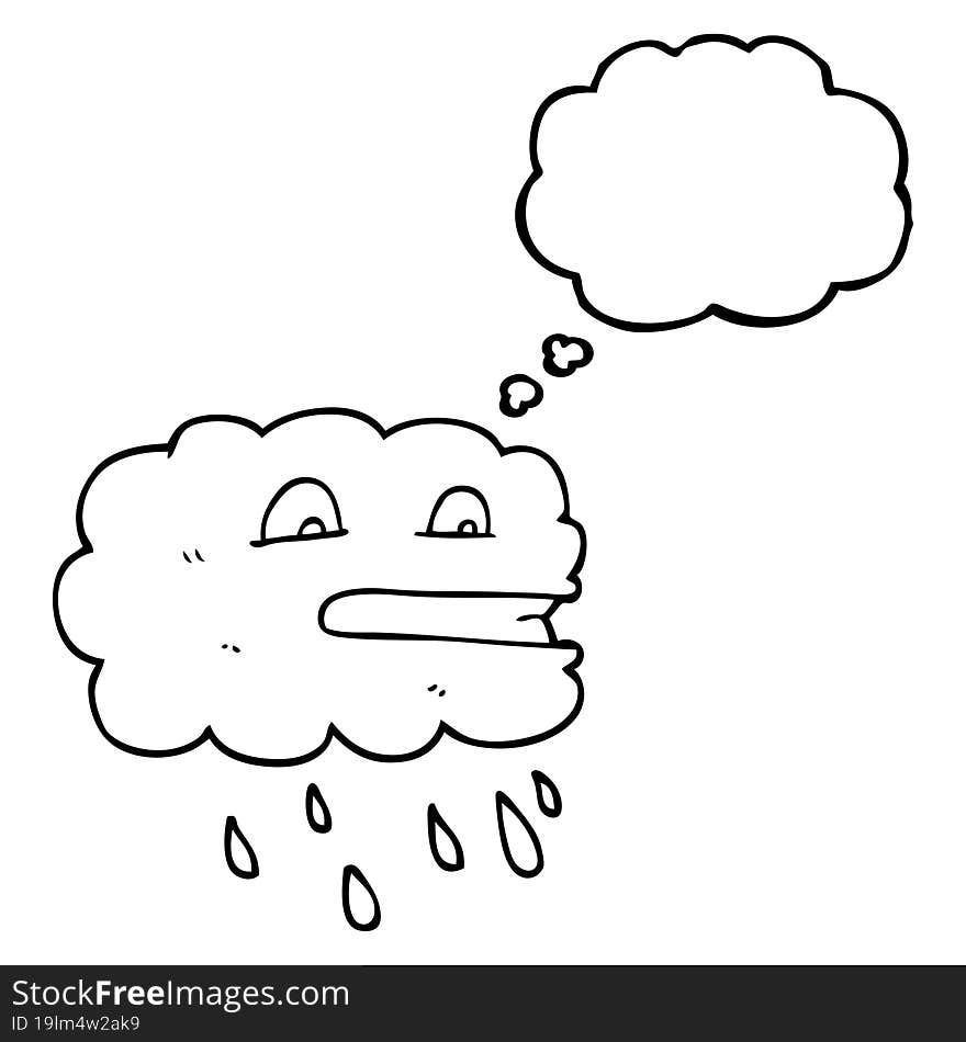 thought bubble cartoon rain cloud