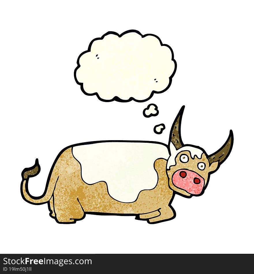 cartoon bull with thought bubble