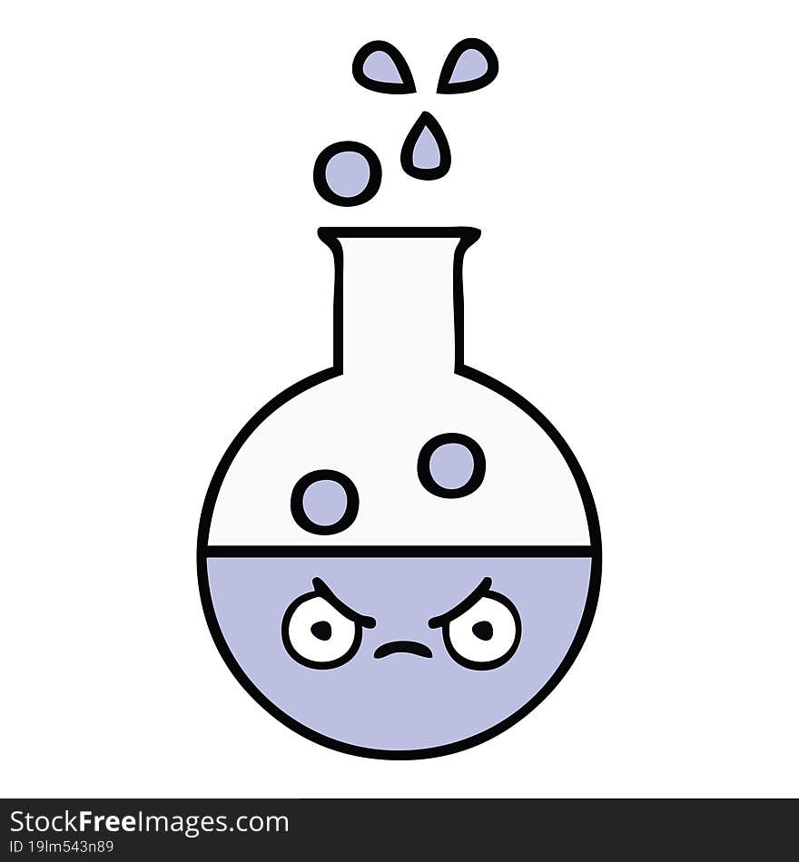 cute cartoon of a test tube. cute cartoon of a test tube