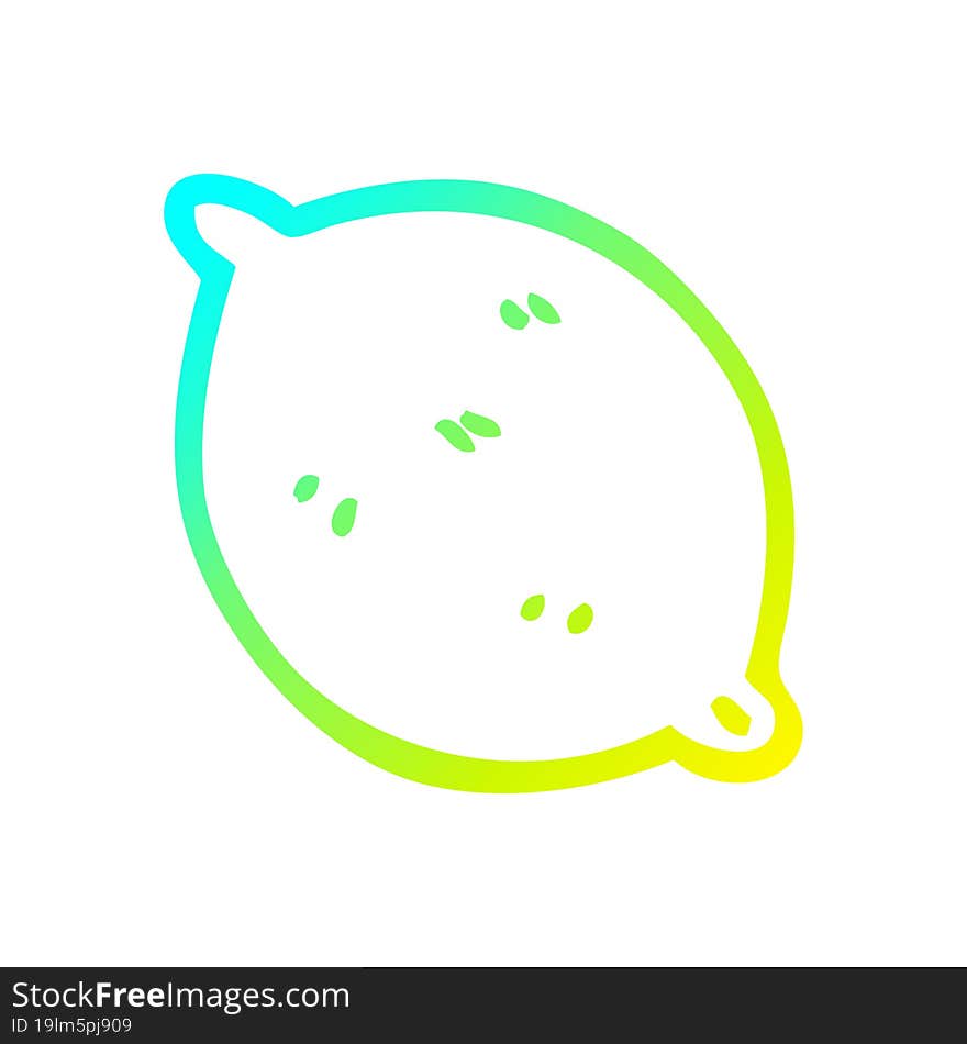 cold gradient line drawing cartoon organic lemon