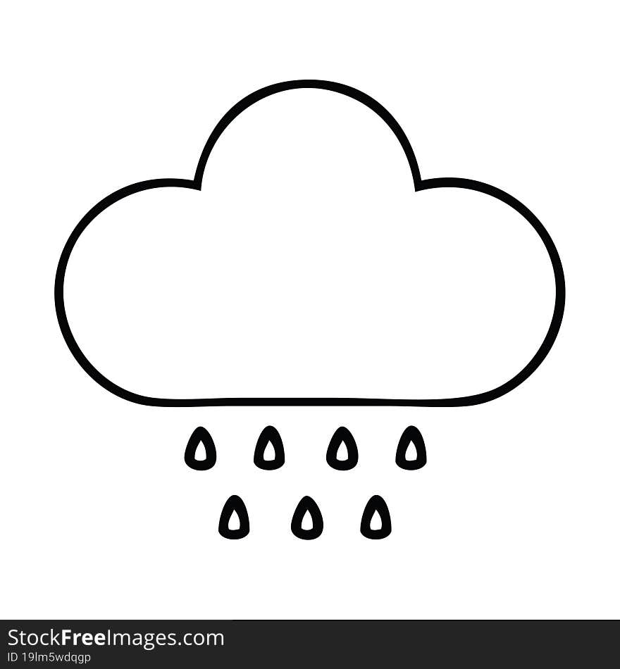 line drawing cartoon rain cloud