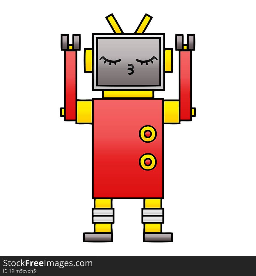 Gradient Shaded Cartoon Robot