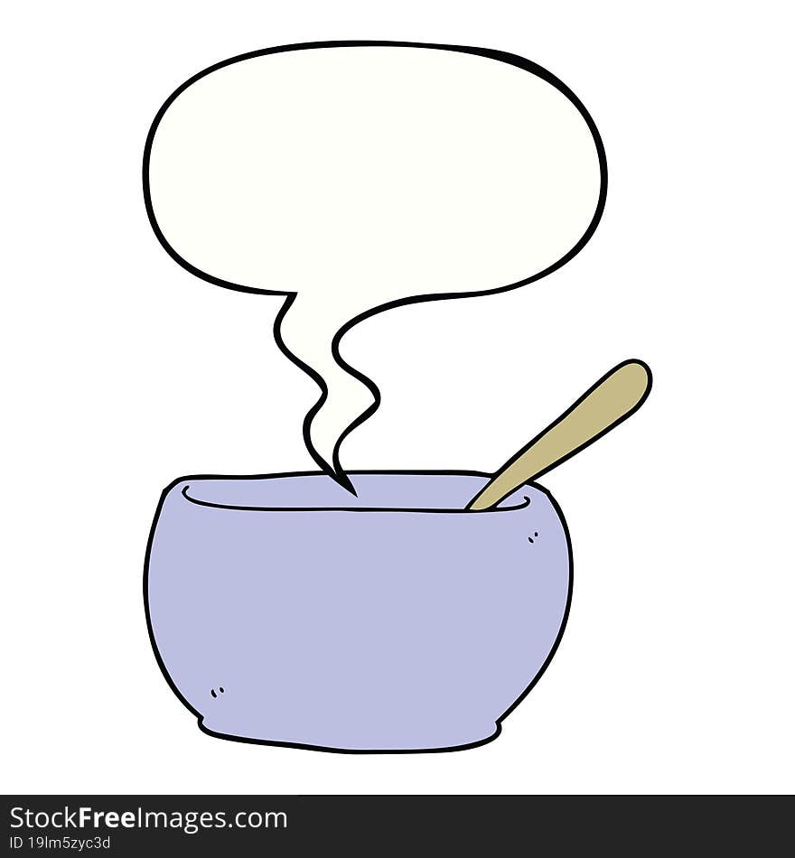 cartoon soup bowl and speech bubble