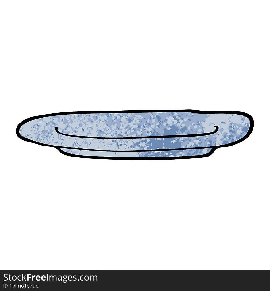 Grunge Textured Illustration Cartoon Empty Plate