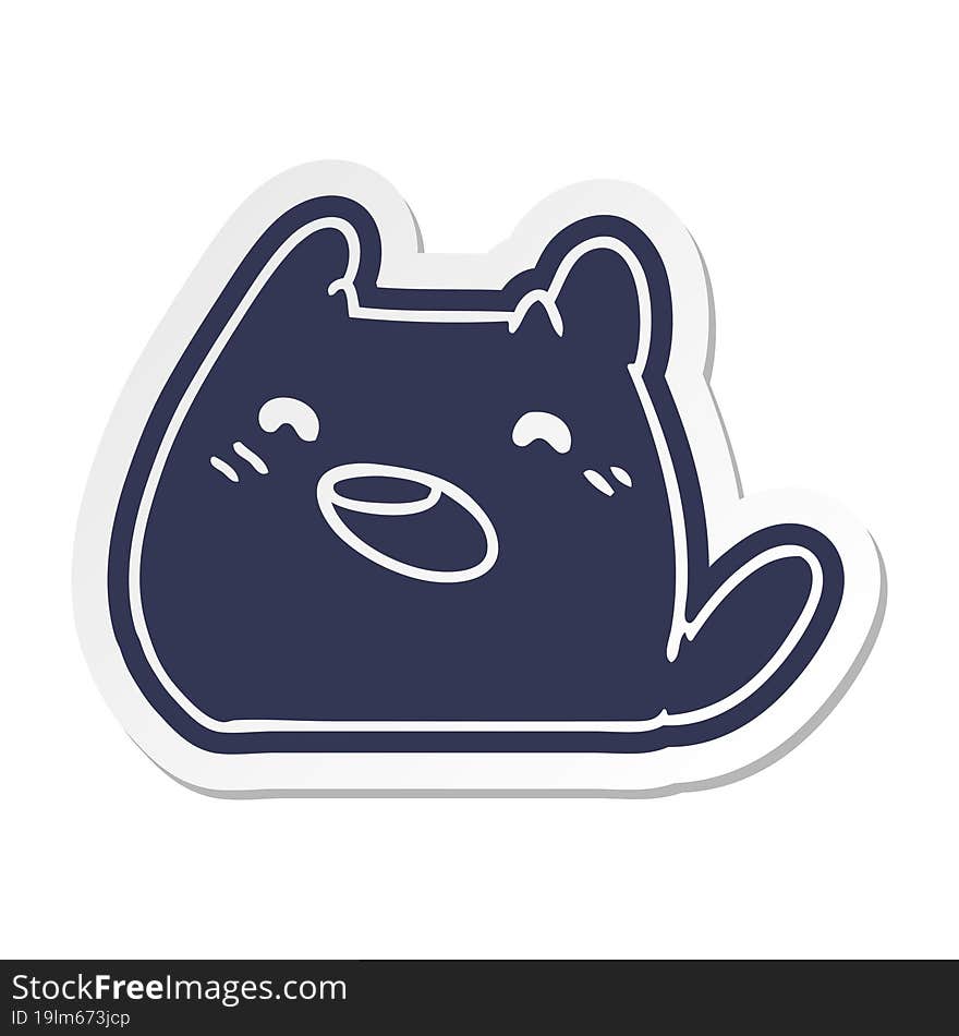 Cartoon Sticker Of A Kawaii Cat