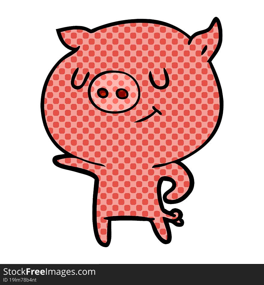 happy cartoon pig. happy cartoon pig