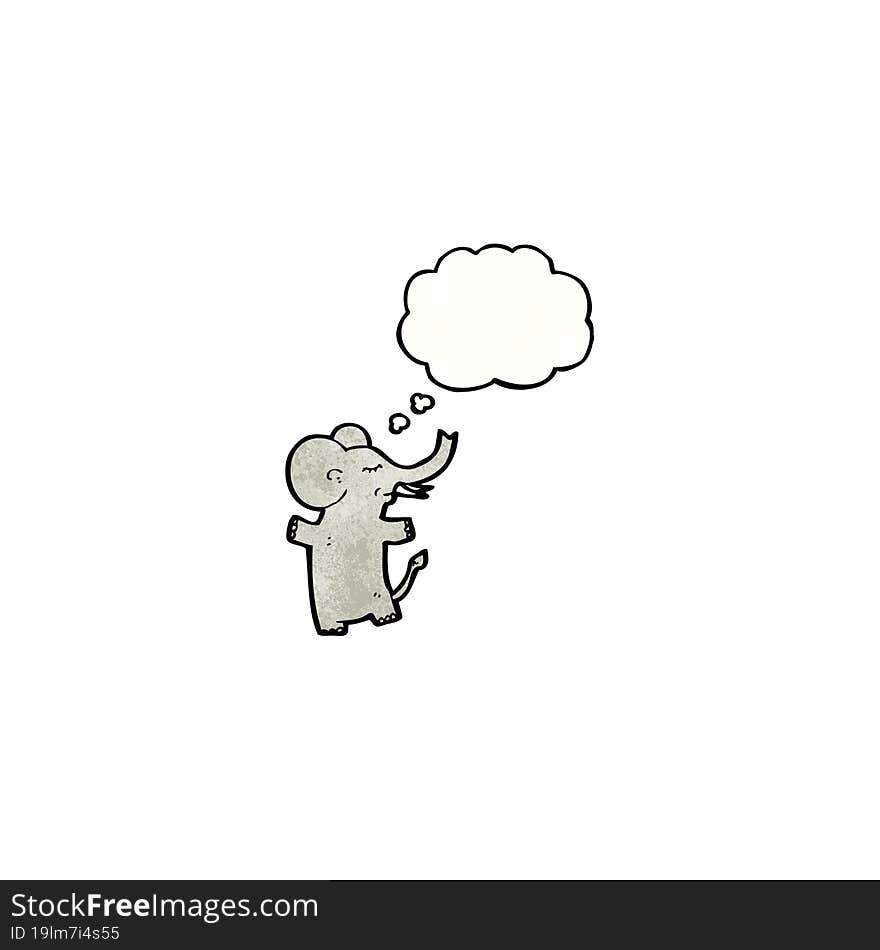 cartoon elephant with thought bubble