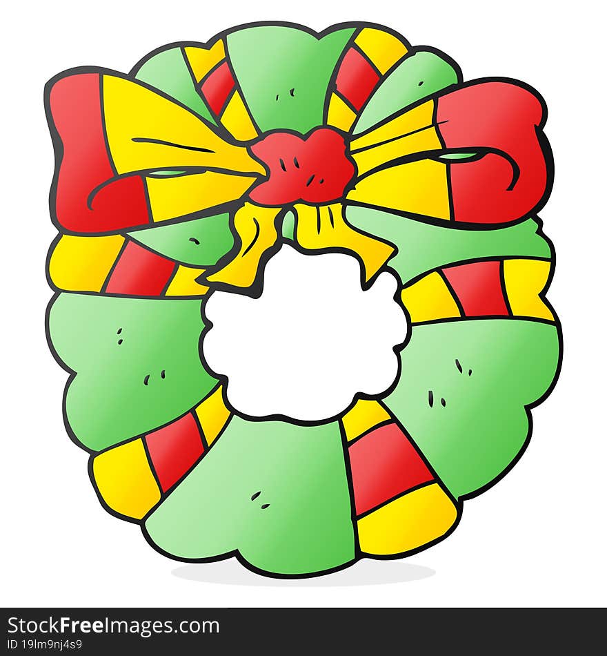 cartoon christmas wreath