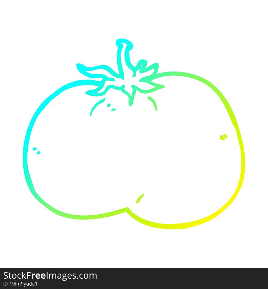 cold gradient line drawing cartoon tomato