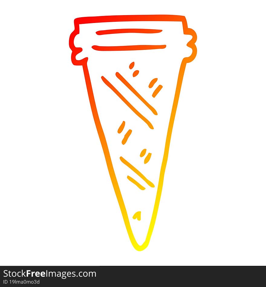 warm gradient line drawing cartoon ice cream cone