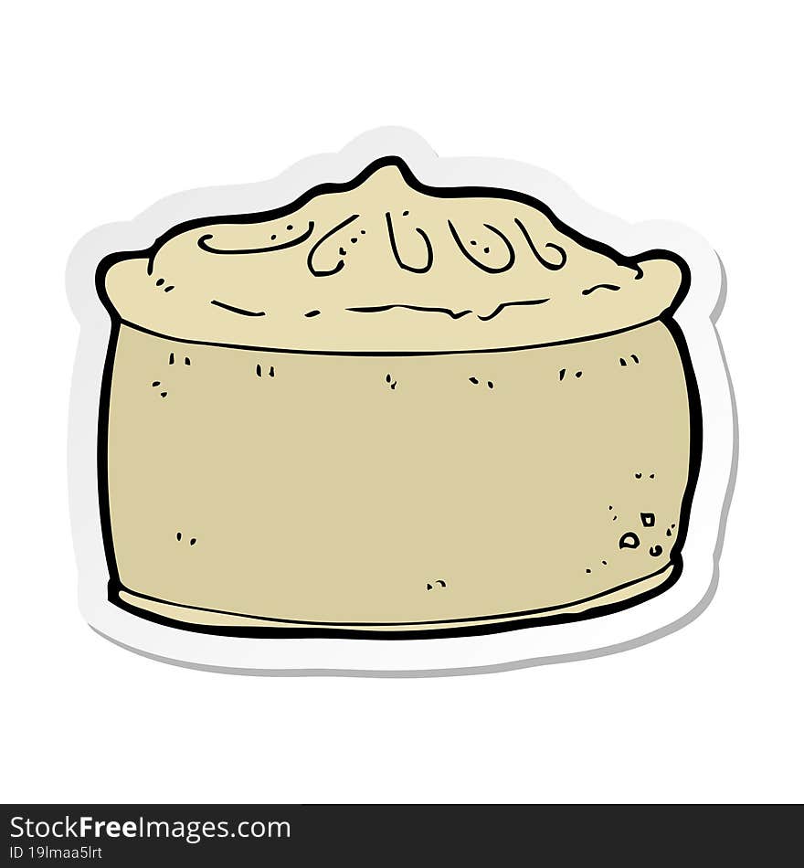 sticker of a cartoon pie