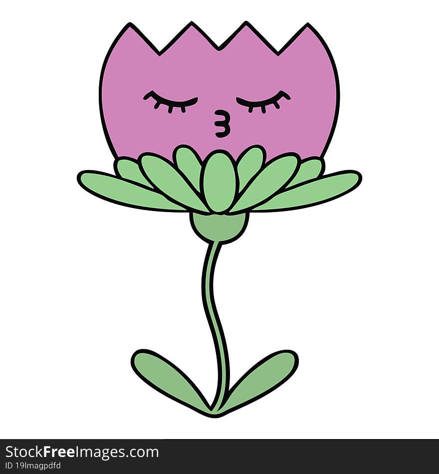 cute cartoon of a flower. cute cartoon of a flower